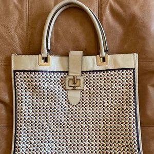 Anya Hindmarch cream leather large shoulder bag